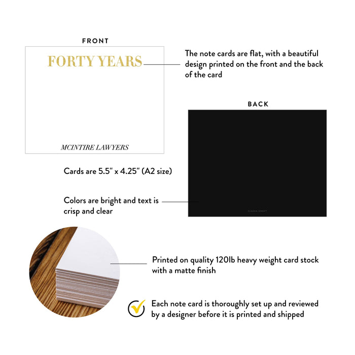 Personalized 40th Corporate Anniversary Thank You Card
