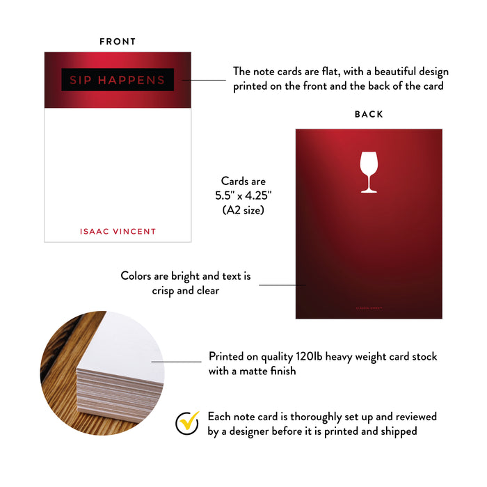 Sip Happens Personalized Thank You Card for Wine Lovers