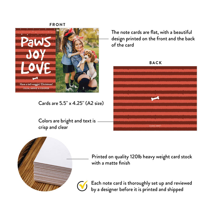 Custom Dog Christmas Card with Photo Personalized Holiday Greeting