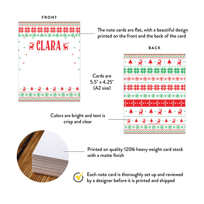 Personalized Ugly Sweater Christmas Card Festive Holiday Stationery