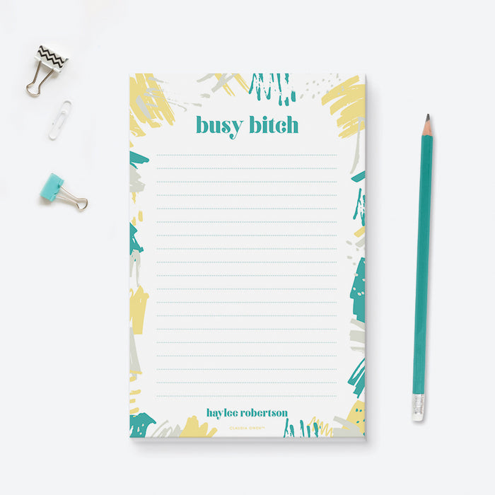 Busy Bitch Personalized Notepad, Girl Boss Notepad, Unique Gift for Women, Boss Lady To Do List, Boss Babe Personal Stationery