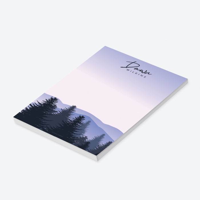 Tree Motepad Personalized Tree Notepad, Forest Memopad with Name, Mountain Themed S