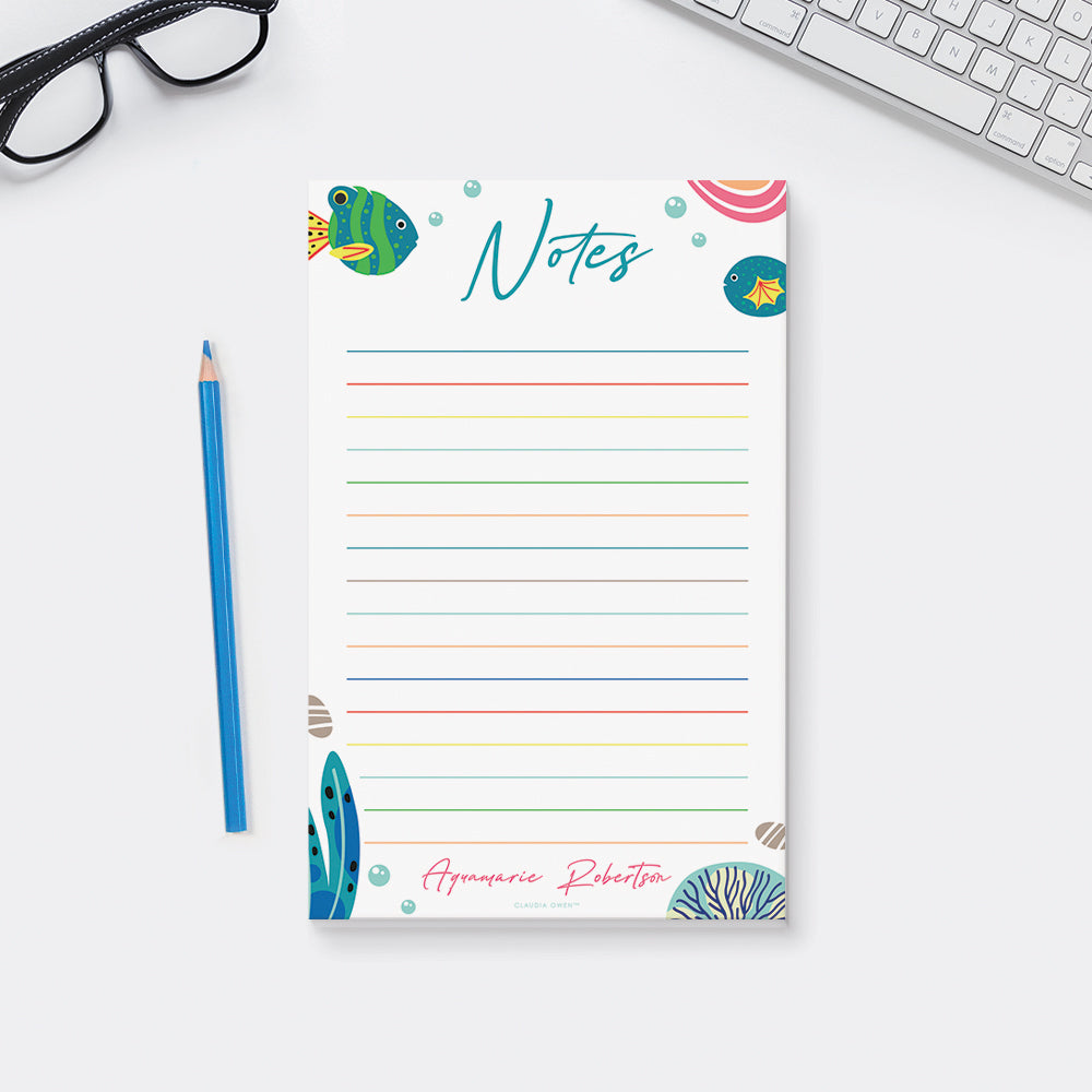 Under the Sea Notepad for Kids, Sea Life Writing Stationery Personaliz