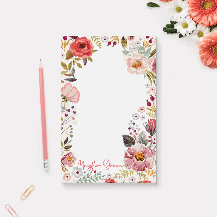 Personalized Floral Notepad, Writing Pad for Women Customized with you — Claudia Owen personalized-floral-notepad-writing-pad-for-women-customized-with-you-claudia-owen