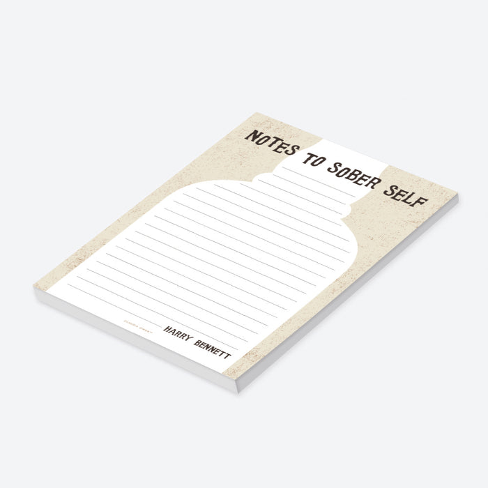 Funny Notepad Personalized with Your Name, Notes to Sober Self Office Notepad, Fun To Do List Pad For Men, Gag Gifts