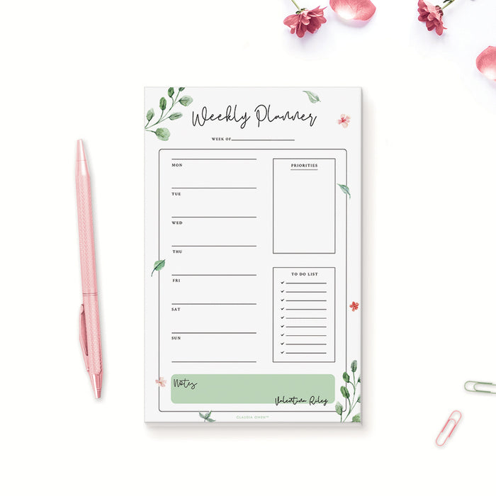 Greenery Notepad Set, Floral Stationary Paper and Envelopes Set,  Personalized Notepads for Women, Floral Stationery Set for Women, Custom  Stationary