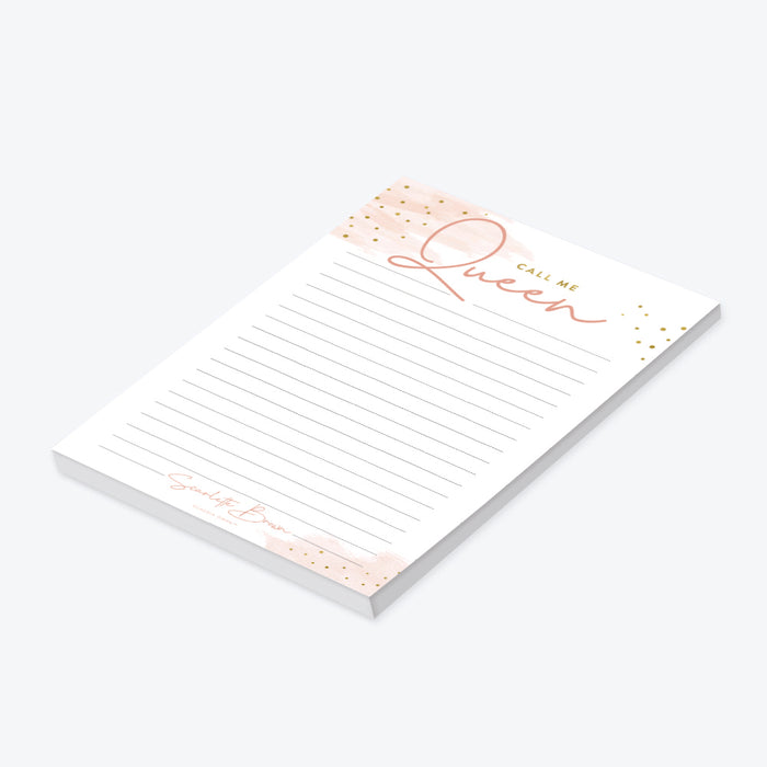 Call Me Queen Notepad, Personalized Funny Notepad for Women, Sarcastic Gifts for Women, Funny Gifts, Custom Sassy Gifts