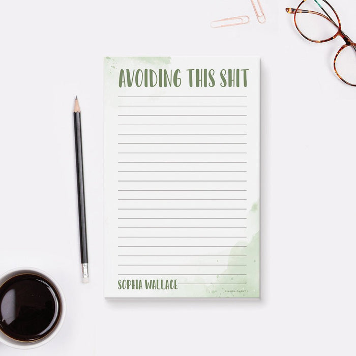 Avoiding This Shit Notepad, Personalized Funny Notepad, To Do List Pad, Fun Work Planner Notepad, Custom Gag Gifts