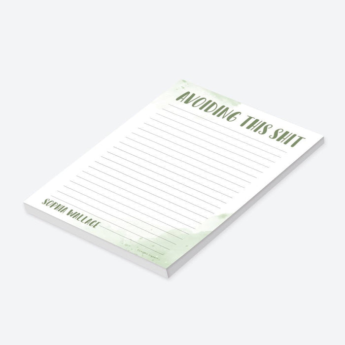 Avoiding This Shit Notepad, Personalized Funny Notepad, To Do List Pad, Fun Work Planner Notepad, Custom Gag Gifts