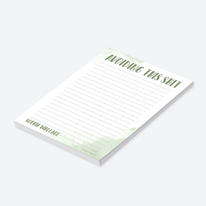 Avoiding This Shit Notepad, Personalized Funny Notepad, To Do List Pad, Fun Work Planner Notepad, Custom Gag Gifts