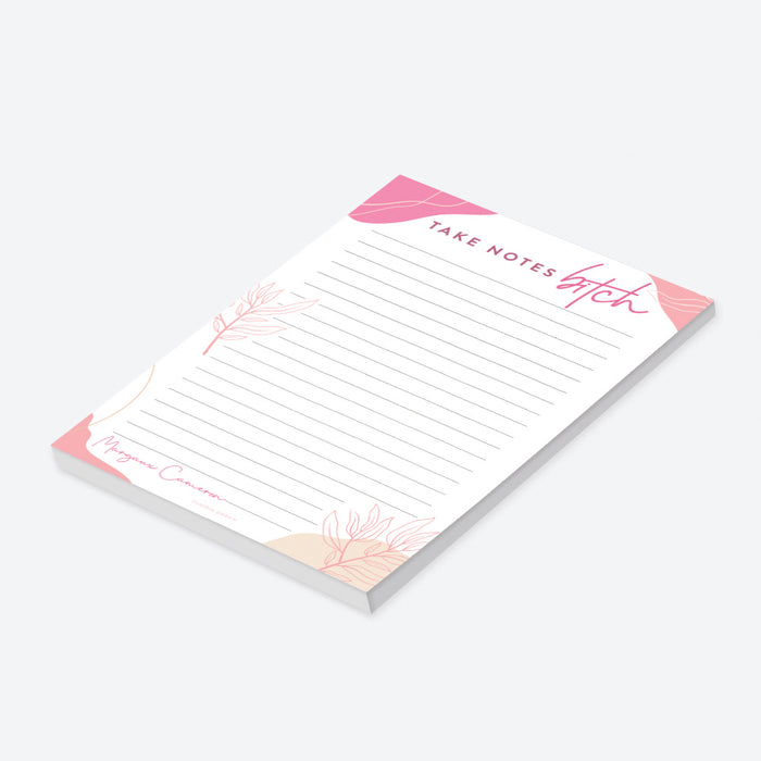 Take Notes Bitch Notepad, Girl Boss Personalized Notepad, Unique Gift for Women, Boss Lady To Do List, Boss Babe Personal Stationery