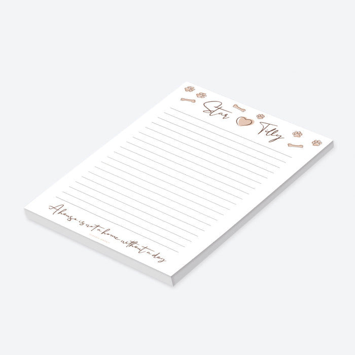 A House Is Not A Home Without A Dog Stationery, Personalized Dog Notepad, Dog Mom Gifts, Dog Lover Office Thank You Notepad