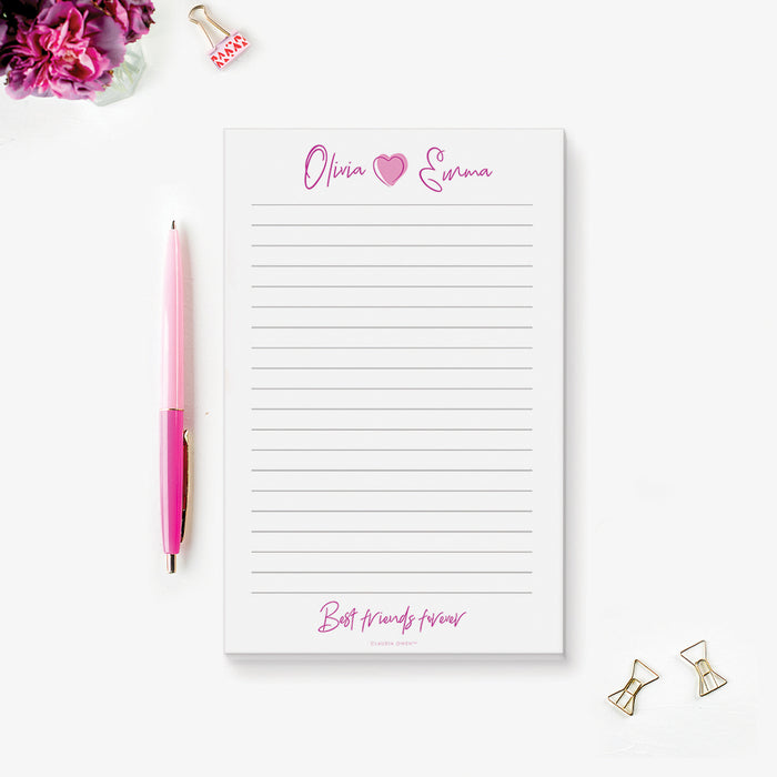 Best Friends Forever Notepad, Gifts for Best Friend, Personalized Bff Gifts, Stationery for Girls