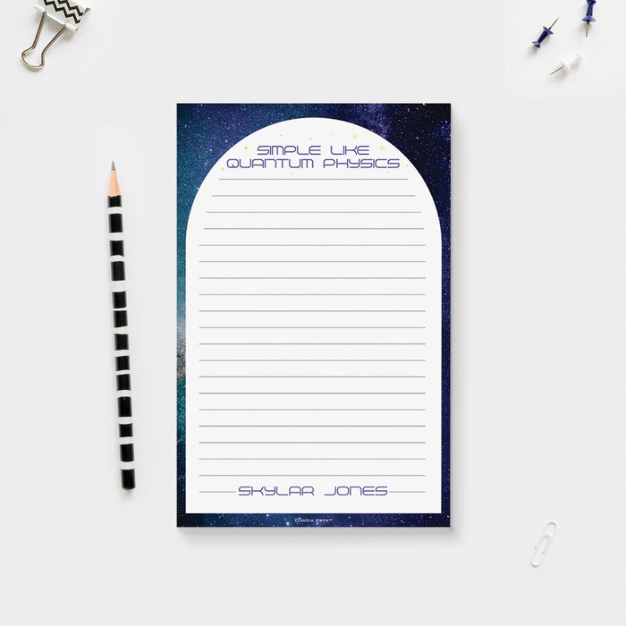 Simple Like Quantum Physics Notepad, Personalized Science Teacher Notepad, Funny Gifts For Men