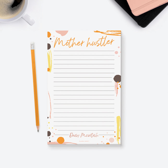 Mother Hustler Notepad Personalized, Custom Mom Gifts, To Do List Notepad for Moms, Working Mom Pad, Business Woman Office Gifts