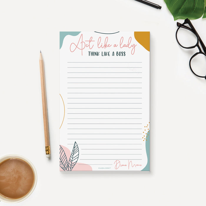 Girl Boss Notepad To Do List Planner, Personalized Boss Lady Planner Pad, Female Entrepreneur Personal Stationery Pad, Boss Gift