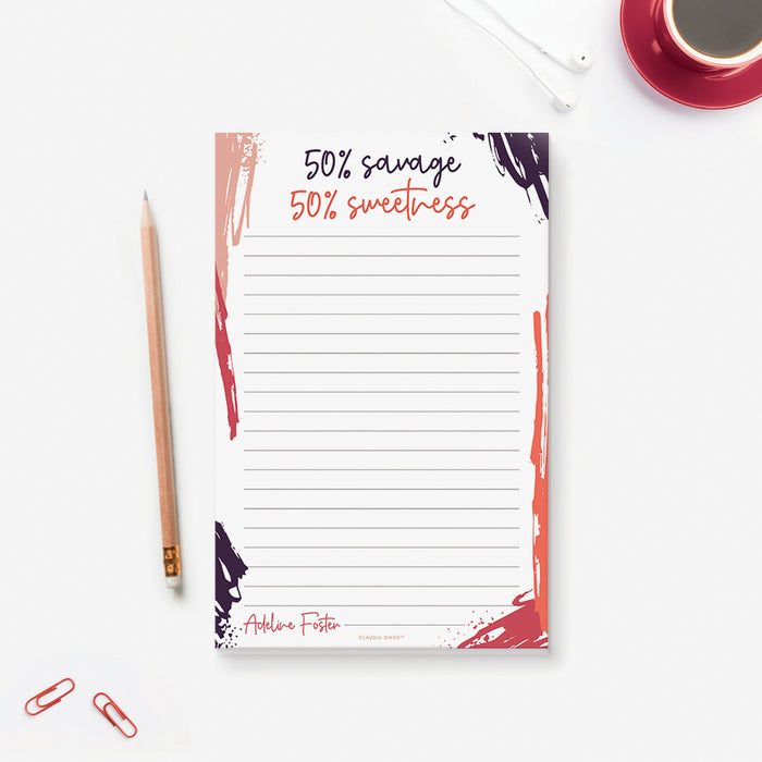 Savage and Sweetness Notepad, Personalized Funny Notepad, Funny Gifts for Friend, Adult Humor Gifts