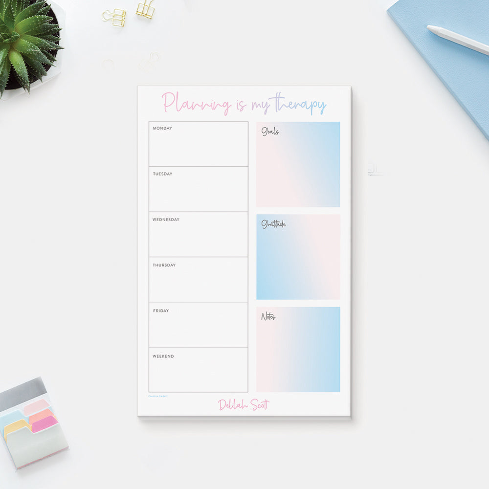 Planning is my Therapy Notepad, Motivational Planner Gifts for