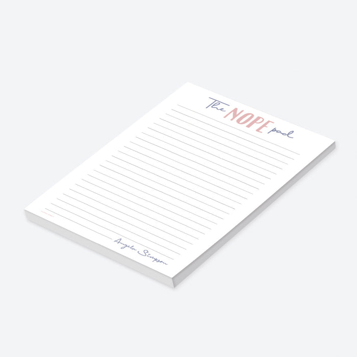 The Nope Pad Fun Notepad, Funny Personalized Gifts for Friends and Coworkers, Humor Gifts, Witty Notepads, Sarcastic Memopad, Nope Not Today