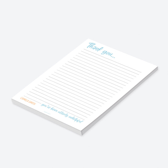 Funny Sarcastic Notepad, Fun Office Notepad for Coworker Boss Employee, Personalized Sarcastic Gifts, Thank You Notepad