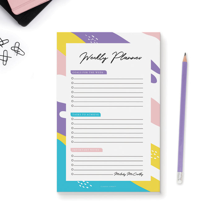 Weekly Planner Notepad, Colorful Personal Planner Personalized Desk Notepad To Do List Notepad, Life Organizer Office Stationary