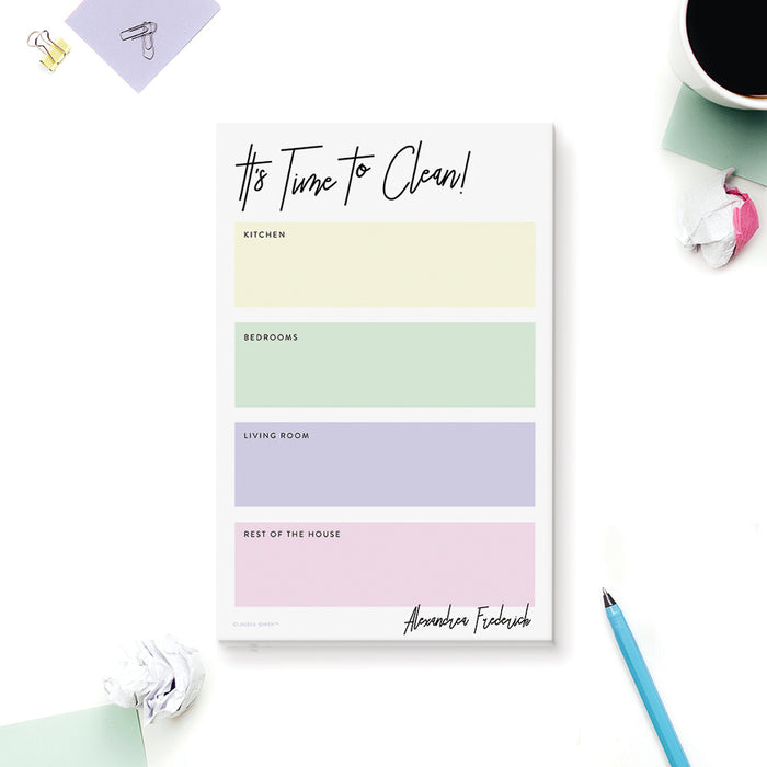 Weekly Chore Chart List Notepad, Housework Checklist Planner for Families, Personalized Weekly Cleaning Checklist, Weekly To Do List