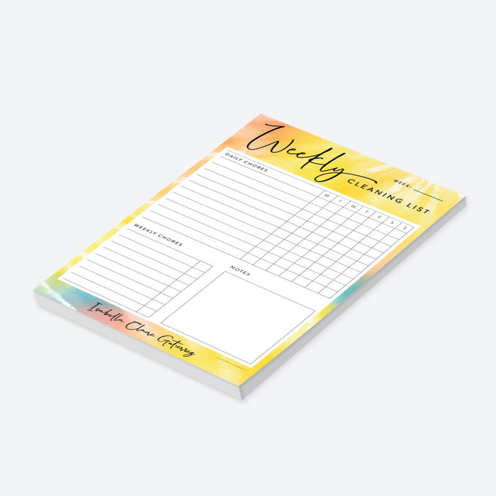 Weekly Cleaning List Notepad, Custom Daily Chore Chart, Cleaning Chart Home Management, House Cleaning Checklist for Moms and Dads
