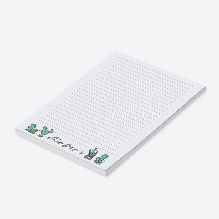 Cute Cactus Notepad, Custom Shopping List, Personalized Succulent Stationery Notepad, To do List Notepad