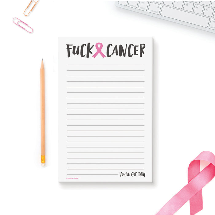 Fuck Cancer Notepad, Cancer Awareness Pad, Cancer Survivor Gift, Cancer Warrior Encouragement Gift, To Do List Notepad