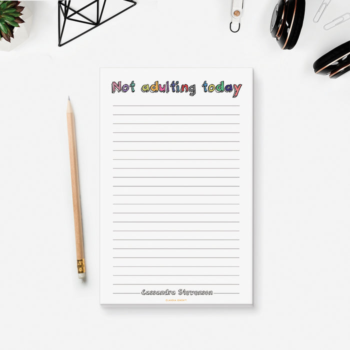 Not Adulting Today Notepad, Fun Adulting Gifts for Her, Office Gag Gifts for Coworker, Funny Gifts for Adults