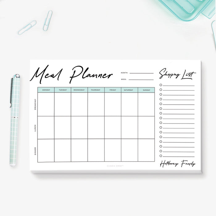 Weekly Meal Planner with Shopping List Notepad, Menu Planner Notepad Breakfast Lunch Dinner, Meal Planning, Personalized Grocery List