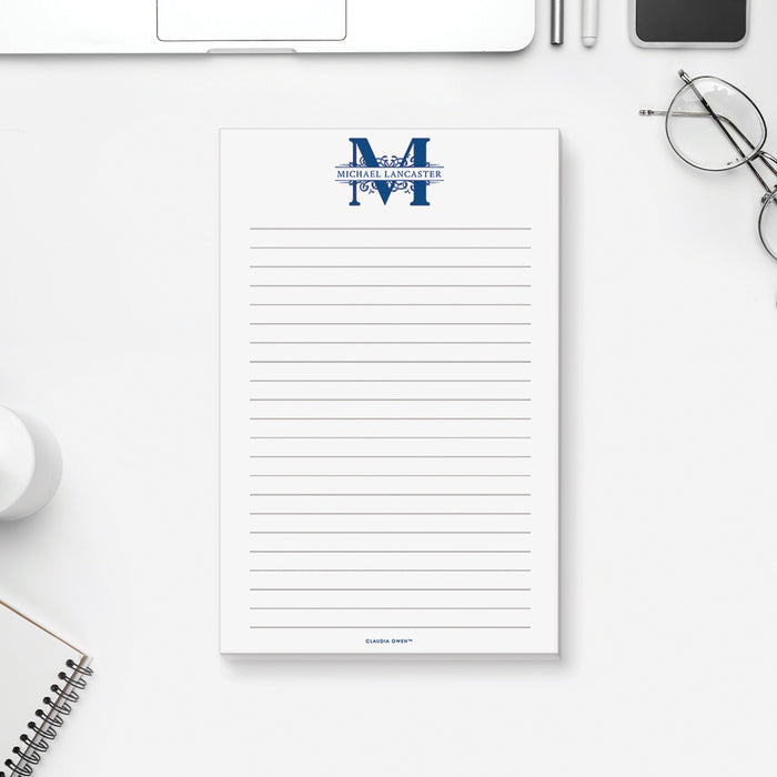 Personalized Monogram Notepad for Men and Women, Custom Office Notepad with Name Initial, Business To Do List Pad, Professional Gift