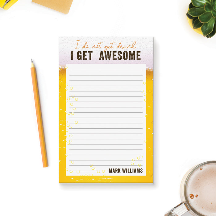 Funny Beer Notepad, Personalized Funny Drinking Gifts, Beer Lover Gifts For Men, Boyfriend Stationery Pad