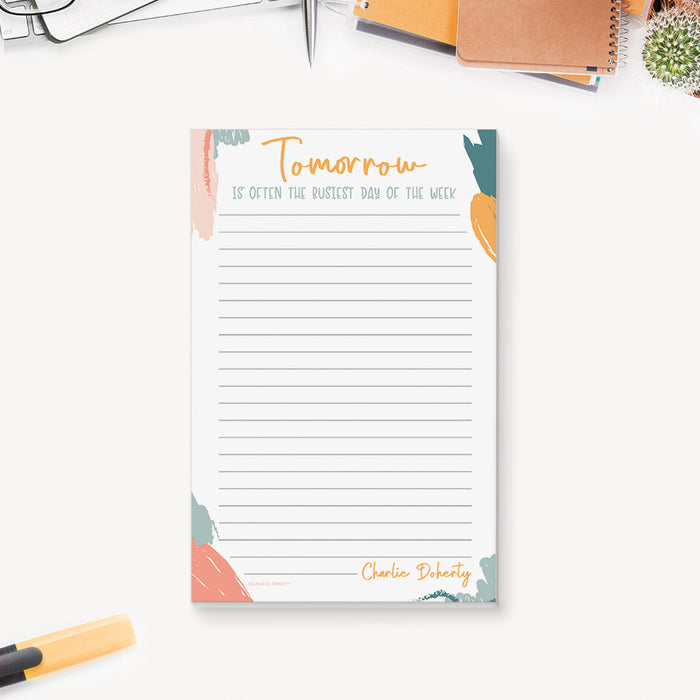 Fun Procrastinator Notepad Personalized with your Name, Funny Office Gift for Coworkers, Busy AF