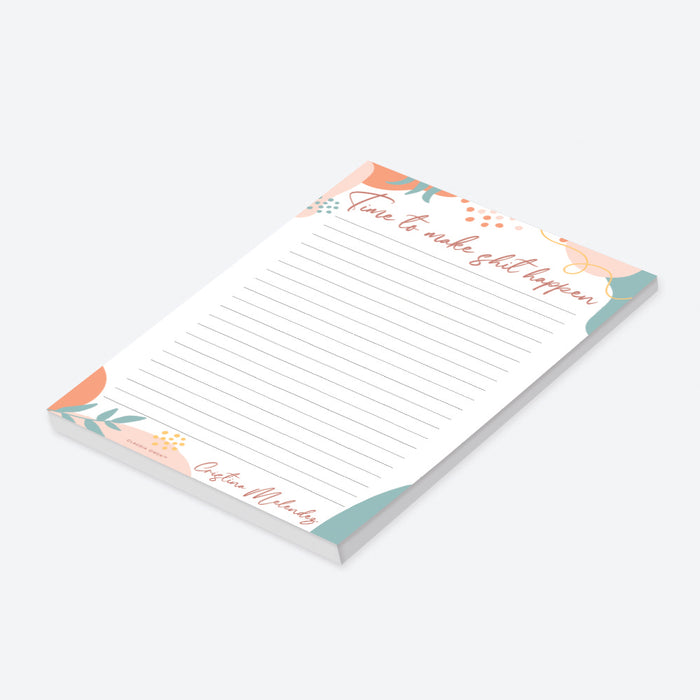 Time To Make Shit Happen Notepad, Fun Inspirational Notepad for the Office, Gag Gift for Coworkers