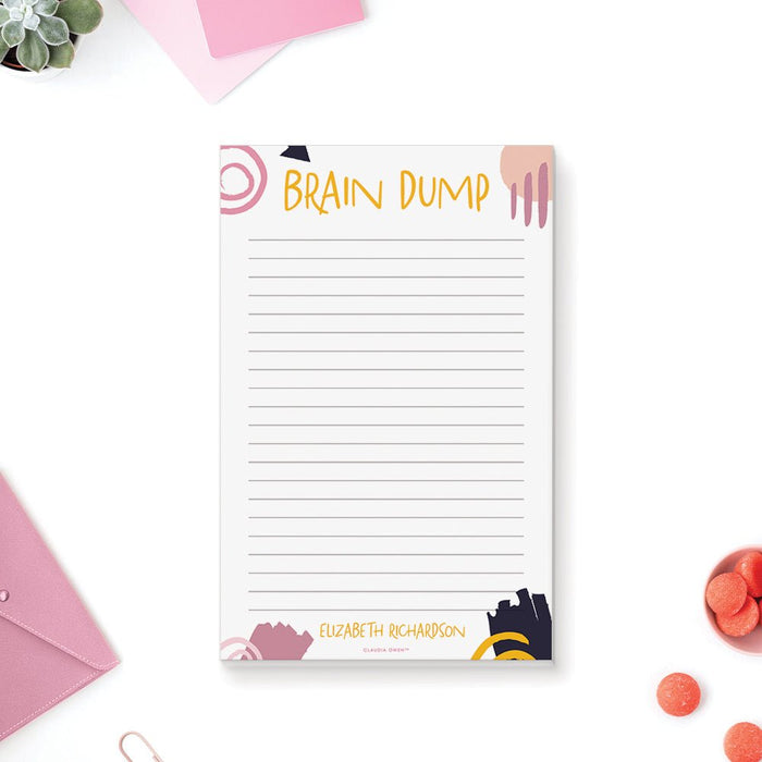 Brain Dump Notepad, Declutter Planner Notepad, Thought Organizer Stationery Pad, Personalized Fun Office Notepad