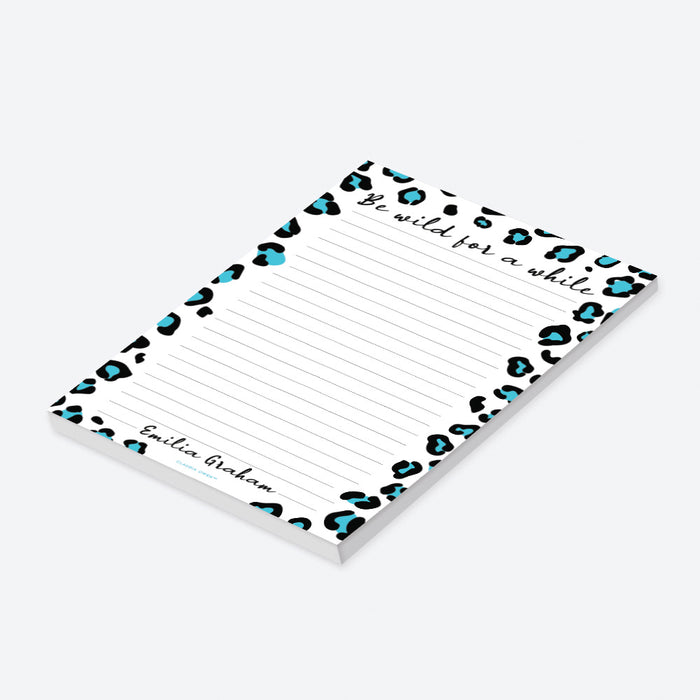Be Wild Leopard Print Notepad, Animal Print Stationery Pad, Leopard Stationary Writing Pad, Wild Thoughts Pad
