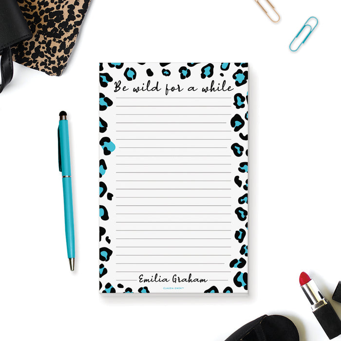 Be Wild Leopard Print Notepad, Animal Print Stationery Pad, Leopard Stationary Writing Pad, Wild Thoughts Pad