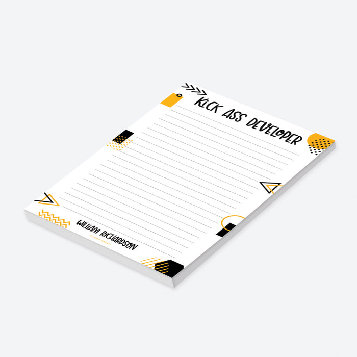 Kick Ass Developer Notepad, Personalized Programmer Gift, Office Gifts for Coworker, Gift for Software Engineer, Computer Geek Gift