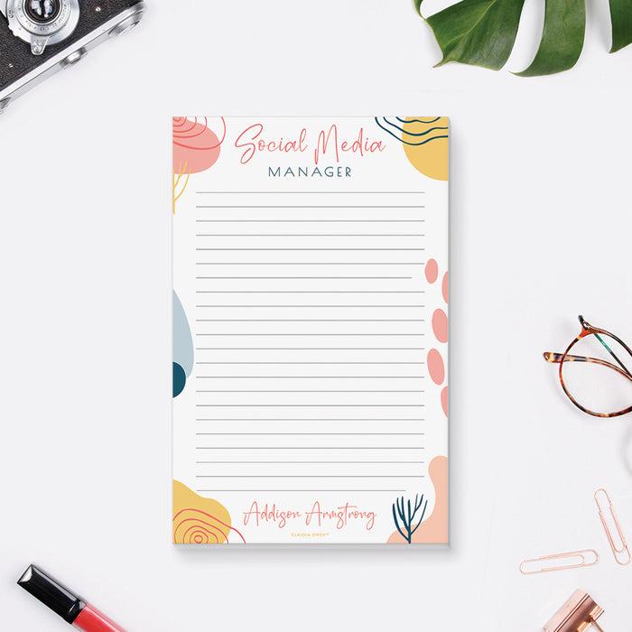 Social Media Planner Notepad, Daily Planner Pad, Professional Business Gift, Work Planner Notepad, Coworker Gift