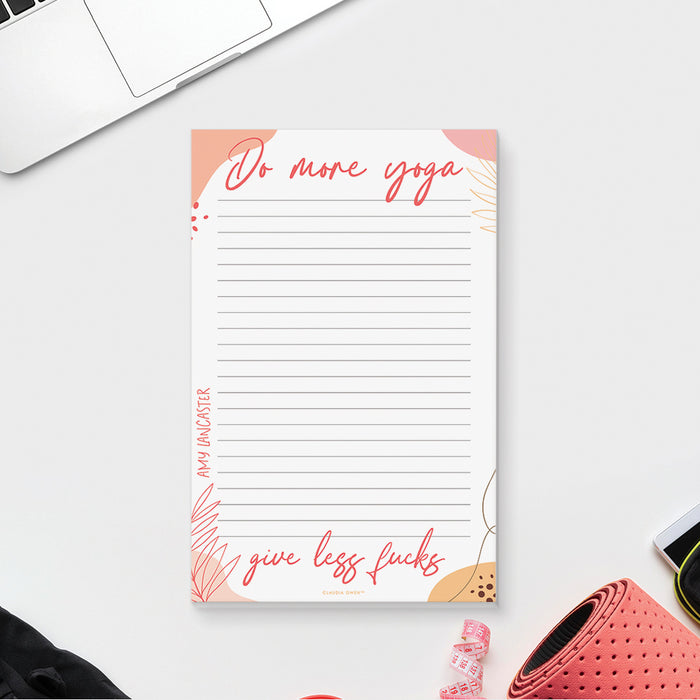 Custom Yoga Notepad, Personalized Yoga Teacher Notepad, Yoga Gifts for Women, Funny Yoga Themed Gifts