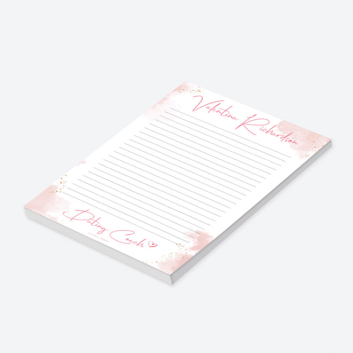 Dating Coach Notepad, Matchmaker Stationary Pad, Personalized Notepad with Job Title