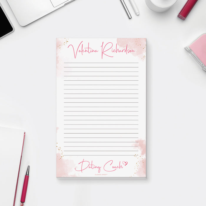 Dating Coach Notepad, Matchmaker Stationary Pad, Personalized Notepad with Job Title