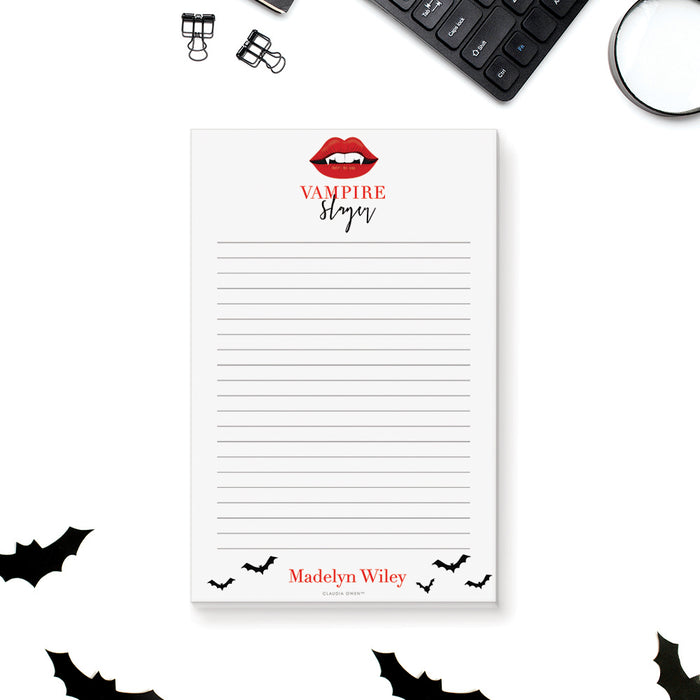 Vampire Slayer Notepad, Funny Gag Gifts Stationary Memopad, Goth