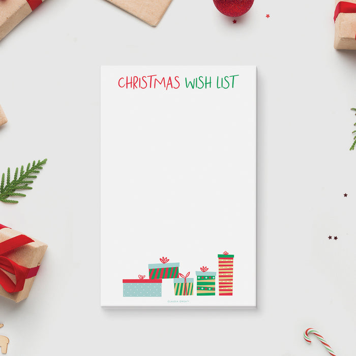 Christmas Wish List Notepad, Santa Wish List, Letter to Santa, Holiday Shopping Planner, Custom Christmas Shopping List Stationary Pad