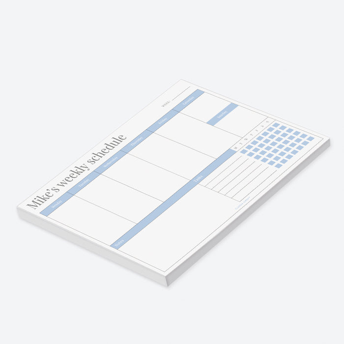 Weekly Schedule Notepad with Checklist, Custom Weekly Planner Desk Pad, Weekly Calendar Notepad, Daily Office Desk Planner