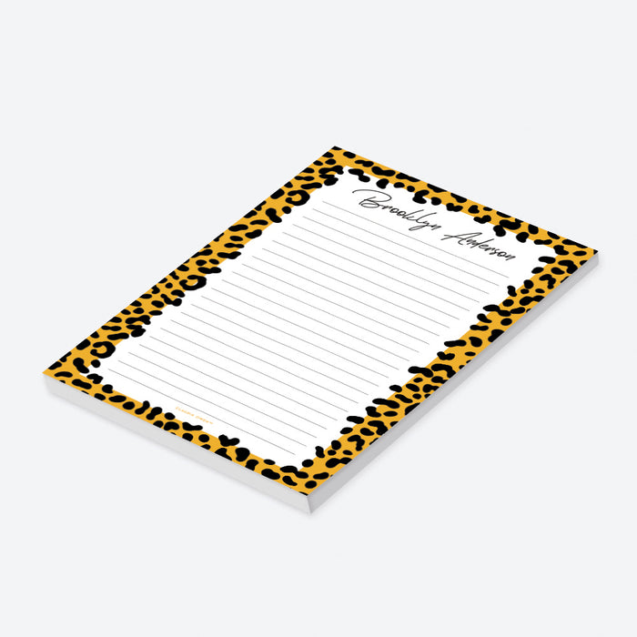 Leopard Notepad for Women, Animal Print Stationery, Personalized Leopard To Do List, Born to Be Wild Pad, Wild Thoughts Notepad