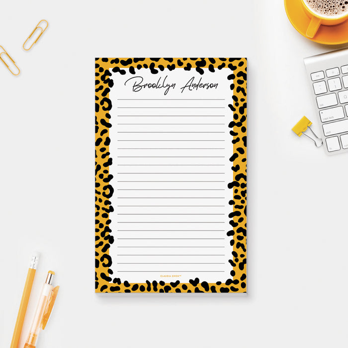 Leopard Notepad for Women, Animal Print Stationery, Personalized Leopard To Do List, Born to Be Wild Pad, Wild Thoughts Notepad
