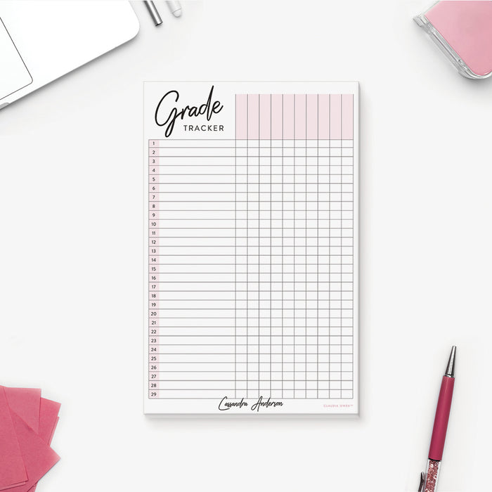 Tracker Notepage Student Grade Tracker Notepad, Grade Sheet for Teacher and Students, C