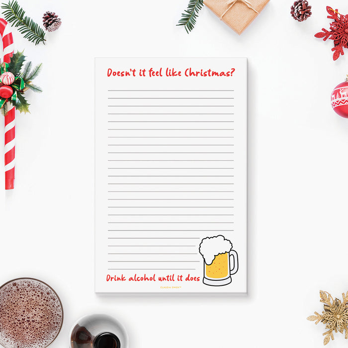 Funny Christmas Notepad, Fun Holiday Novelty Gift, Beer Lover Stationery Pad, Holiday Gift Ideas